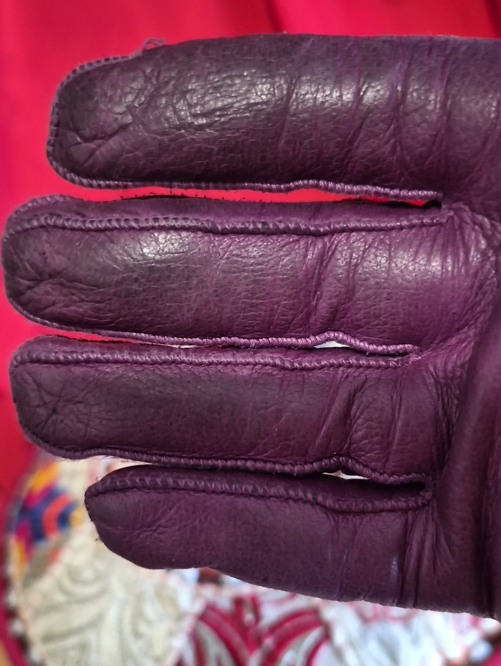 Coach Plum Leather Women's Gloves